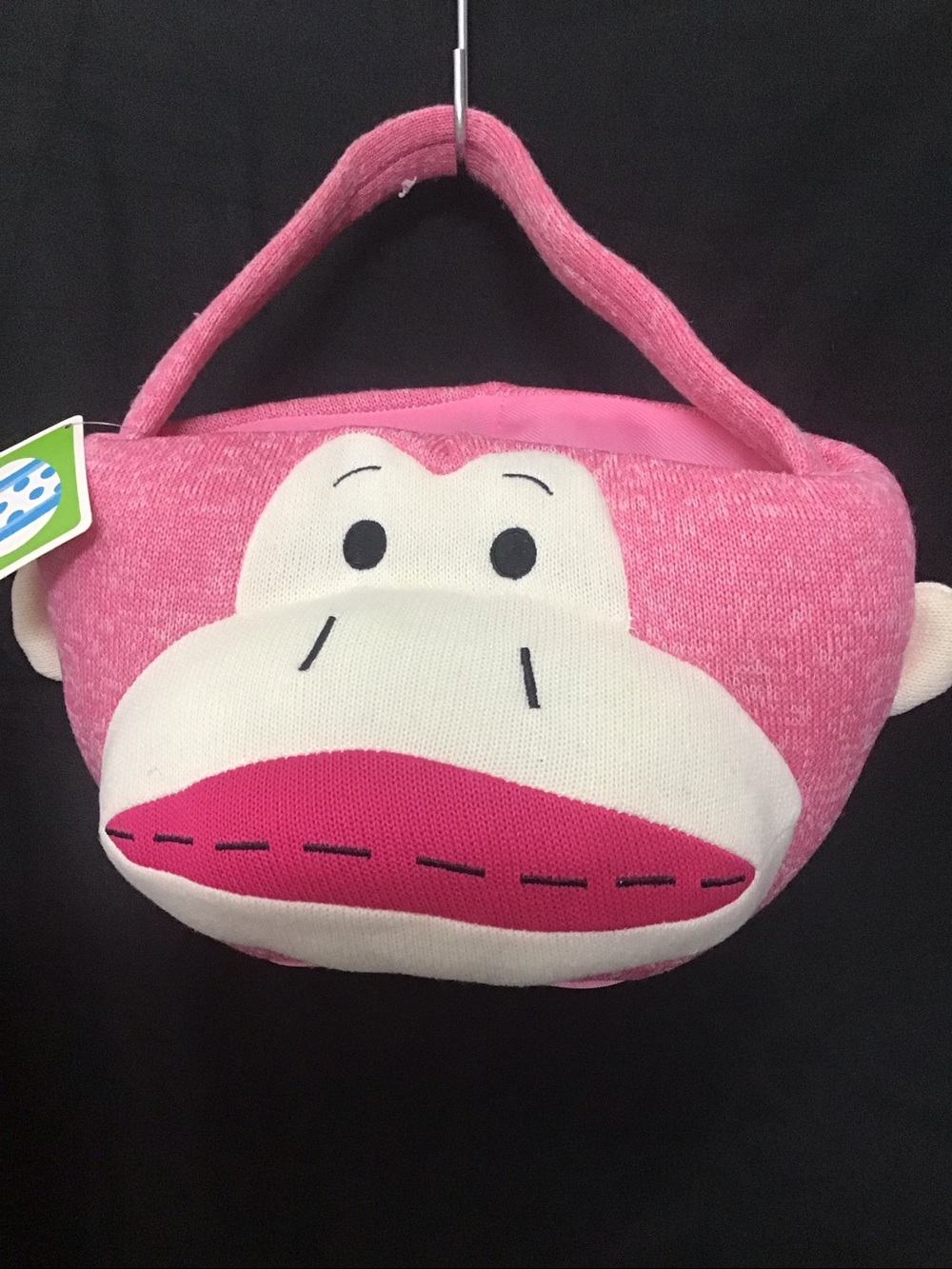 Dan Dee Collector’s Choice Pink Knitted Sock Monkey Easter Basket NWT
